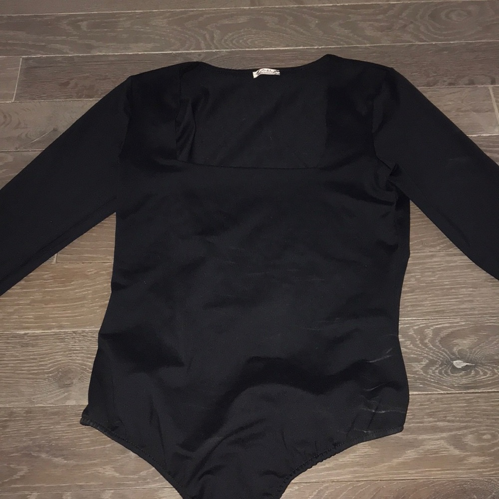 Free people long sleeve bodysuit black size small